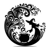 Dark Sorcery in Motion The Witchs Flight vector