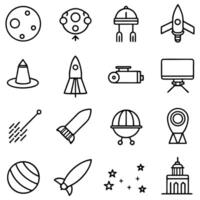 creative space and rocket icons set design vector