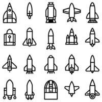 set of a space rocket icons design vector