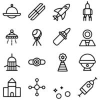 space exploration icons set design vector