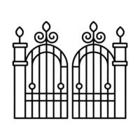 gate with ornate design isolated on white background vector