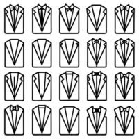 a set of black and white tuxedo suits vector