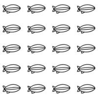 a set of black and white airships in a line vector