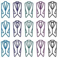 a set of different colored tuxedos vector