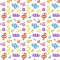 Colorful seamless pattern of meandering lines on white background vector