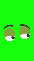 Tired Eyes Looking Left And Right On Greenscreen Background 2D Cartoon Animation video