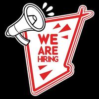 We are hiring sign with a megaphone red vector