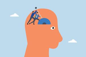 Change mindset, Individuals assist in changing functions of human brain. vector