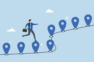 Roadmap, Businesspeople operate based on significant location markers on their business trajectory. vector