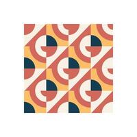 Bauhaus geometric pattern with semicircles and abstract shapes. Modern and seamless design for backgrounds, textiles, and wallpaper. Perfect for contemporary decor. vector