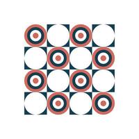 Bauhaus seamless geometric pattern with circular shapes Bold and modern design with a retro aesthetic. Ideal for textiles, wallpapers, branding, and digital backgrounds. vector