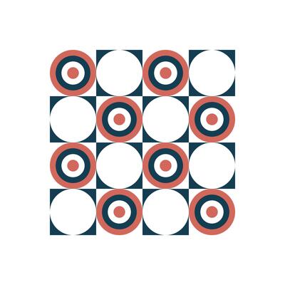 Bauhaus seamless geometric pattern with circular shapes Bold and modern design with a retro aesthetic. Ideal for textiles, wallpapers, branding, and digital backgrounds.