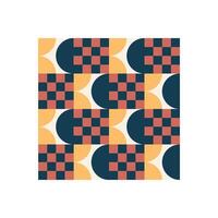 Bauhaus seamless geometric pattern with checkered elements. A modern, minimalist, and stylish design with a retro touch. Perfect for textiles, wallpapers, branding, and digital backgrounds. vector