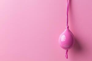 A pink ball with a string attached to it photo