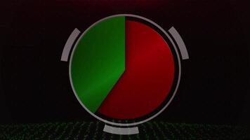Abstract holographic dynamic display shifting stock market graphs that shows economic risk, Financial loss, recession, market volatility. In neon glow style background. video