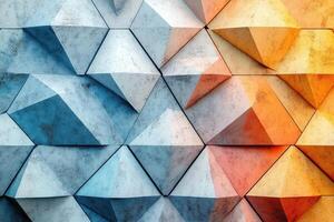 Abstract geometric background with colorful triangles photo
