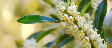 A close up of a white flower on a tree photo
