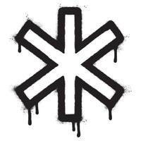 Spray Painted Graffiti asterisk isolated on white background . vector