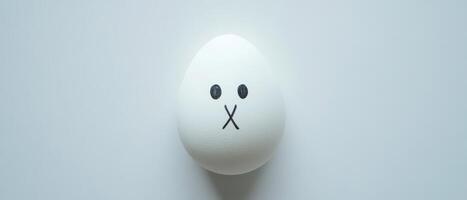 An egg with a face on it photo