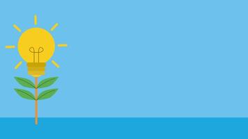 A lush lamp tree, signifying a bright idea that continues to grow. Place for text. illustration in flat design style vector