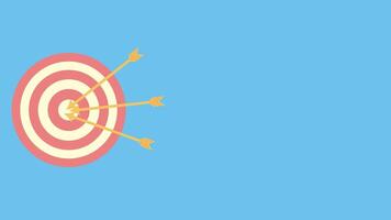 The target circle that the arrow hits in the center. Place for text. illustration in flat design style vector
