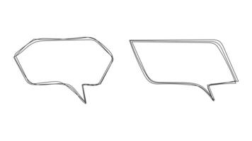Hand drawn outline chat bubble with geometric style for cartoon text, pop art blank template. Place for text. illustration in flat design style vector