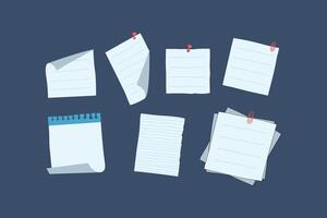 Blank Paper Sticky Notes set isolated Background vector