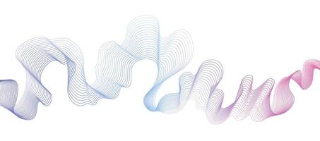 Dynamic abstract wave isolated on white background. Illustration of colored wavy and twisted lines. Design element. Musical, sound wave. vector