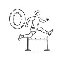 An illustration of letter O stand for Obstacle beside it vector