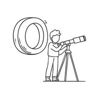 An illustration of letter O stand for Observation beside it vector