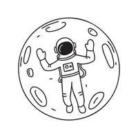 An astronaut floating weightlessly in low planet orbit vector
