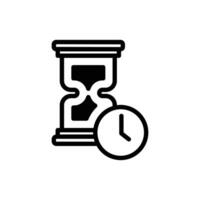Hourglass with Clock Icon Representing Time Management and Deadline Concept vector