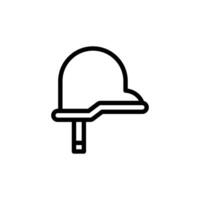 Outlined Safety Helmet Icon for Construction and Protection Concepts vector