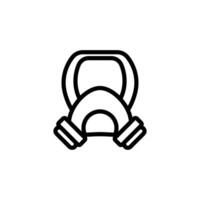 Outline Icon of a Gas Mask for Protection and Safety Measures vector