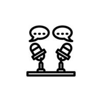 Microphones with Speech Bubbles Illustrating Podcasting or Audio Conversation vector