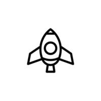 Outline Rocket Ship Icon Illustration on White Background for Startups vector