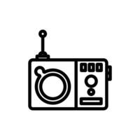 Radio Icon Illustration Retro Style Communication Device for Broadcasting vector