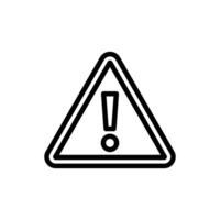 Warning Sign Icon Triangle with Exclamation Mark in Black Outline vector