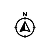 Compass North Arrow Icon Shows Direction for Navigation and Travel vector