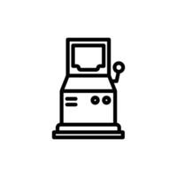 Retro Arcade Game Machine Outline Icon for Entertainment and Gaming vector