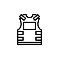 Bulletproof Vest Outline Icon for Law Enforcement and Military Use vector