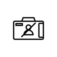 No Person Photography Icon Showing Camera with Person Symbol Crossed Out vector