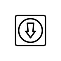 Download Icon with Arrow Inside a Circle in a Square Frame vector