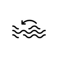 Wave Illustration with Recirculating Arrow Representing Water Cycle or Movement vector
