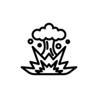 Nuclear Explosion Icon with Cloud and Shockwave for Safety Designs vector