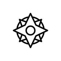 Navigation Compass Icon in Line Style for Travel and Exploration vector