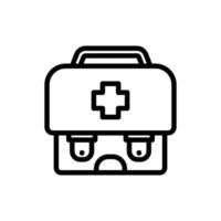 Outlined First Aid Kit with Cross Icon Illustration vector