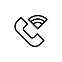 Phone Call Icon with Wireless Signal for Communication and Connection vector