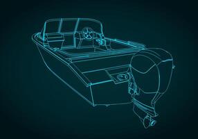 Speed boat sketch vector