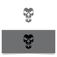 Stylized Skull Graphic Design on White and Gray Background vector